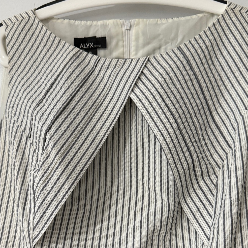 ALYX Gray and White Striped Mini Dress SIZE 16 - Picture 3 of 12